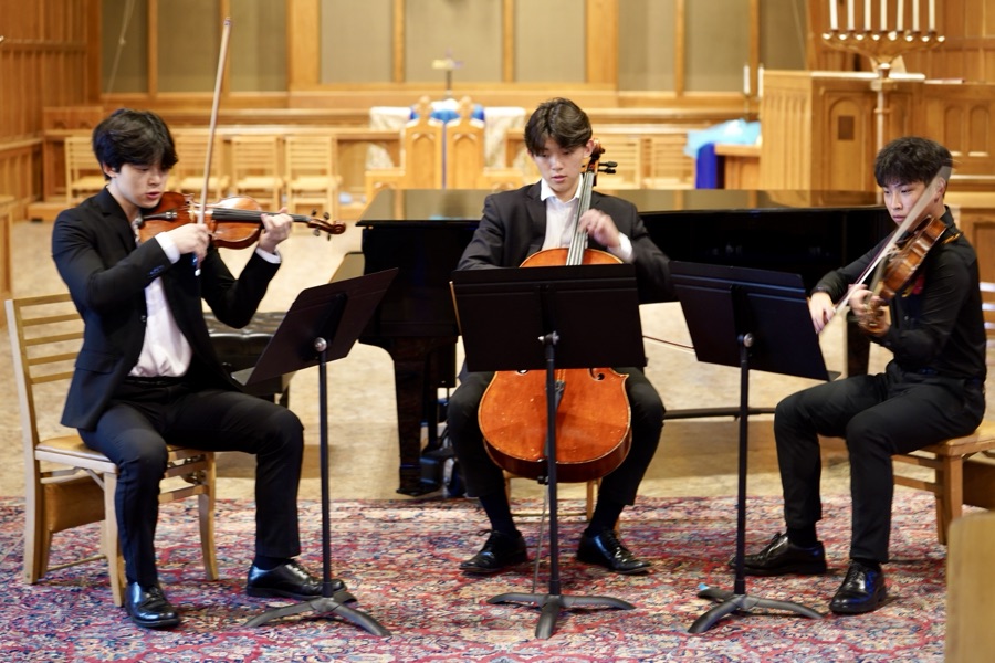Trio performing at St. Mark's Episcopal Church